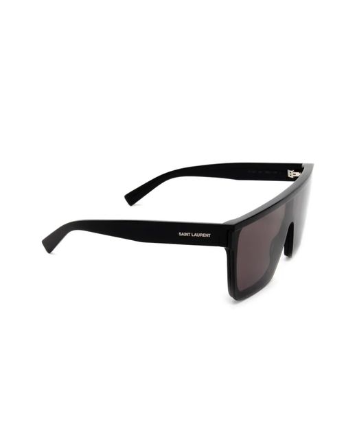 Saint Laurent Black Shield-Frame Sunglasses