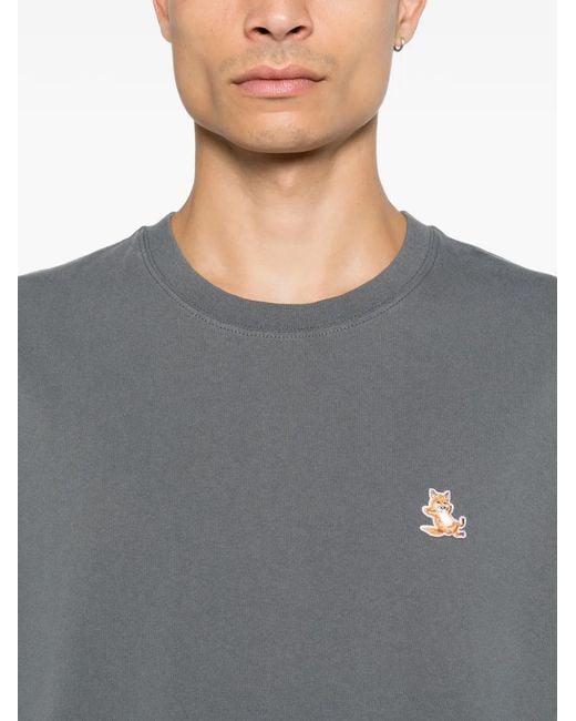 Maison Kitsuné Gray Fox Patch T-Shirt for men