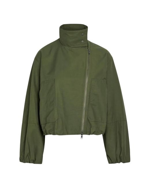 Vince Green Asymmetric-Zip High-Neck Jacket