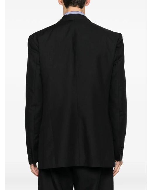 LC23 Black Double-Breasted Wool Blazer for men