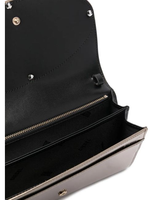 DIESEL Gray 1Dr Leather Wallet-On-Chain