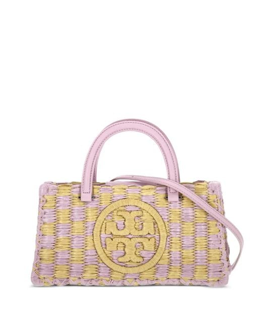 Tory Burch Purple Small Ella Logo-Appliqué Tote Bag