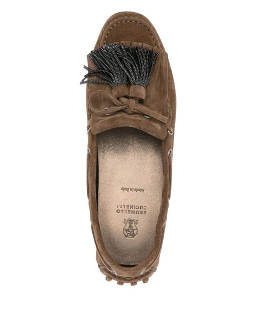 Brunello Cucinelli スエード ローファー Brown