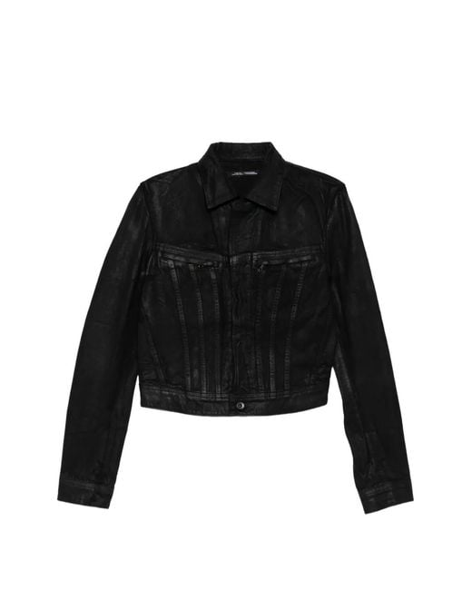 Julius Black Coated Cropped Jacket for men