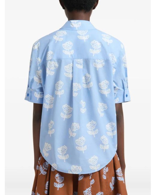 Marni Blue Sprayed Rose Shirt