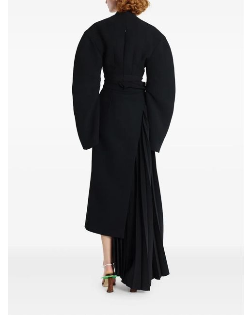 A.W.A.K.E. MODE Black Pleated-Insert Skirt