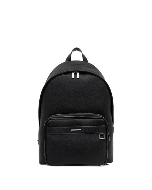 ARMANI EXCHANGE Black Front-Pocket Backpack for men