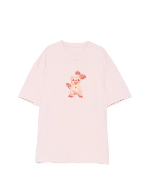 JNBY Pink Ceramic Dog Tee