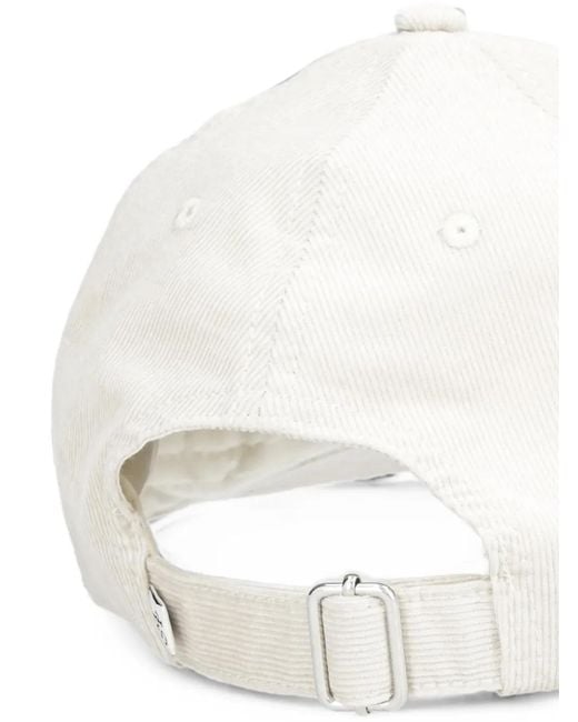 Marc O' Polo White Corduroy Logo-Patch Cap