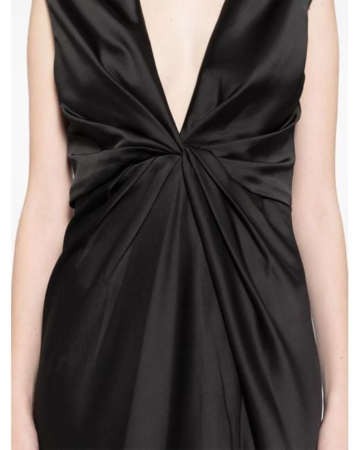 Amsale Black Fluid Twisted Draped Dress