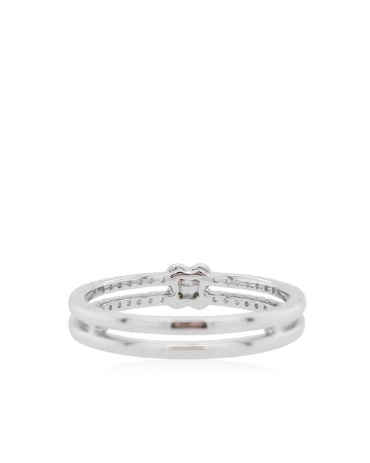 HYT Jewelry White Clove-Shape Diamond-Embellishment Ring