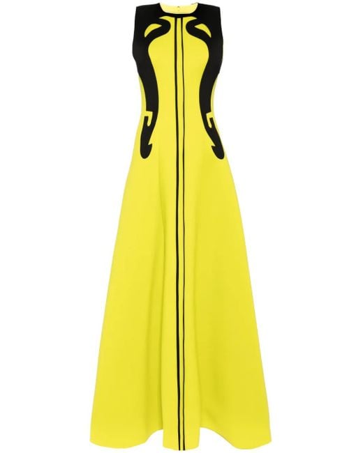 Saiid Kobeisy パネル イブニングドレス Yellow