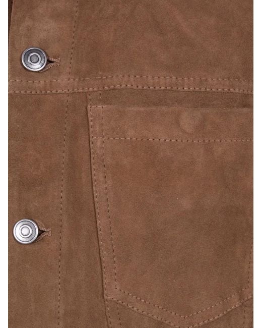 Giorgio Brato Brown Button Suede Jacket for men