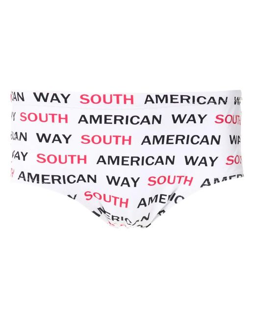 Amir Slama White Printed Trunks for men