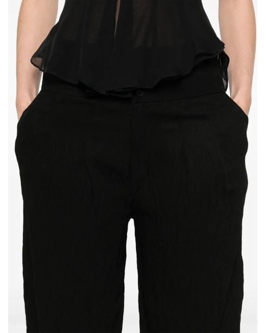 Transit Black Embossed-Effect High-Waist Trousers