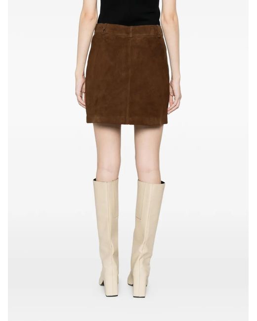 Alpha Studio Brown Gonna Suede Mini Skirt
