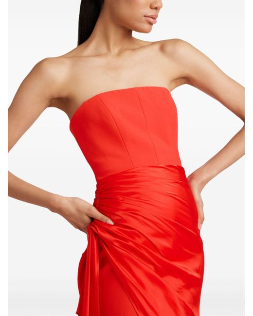 Vestido de fiesta Rania drapeado Cinq À Sept de color Red