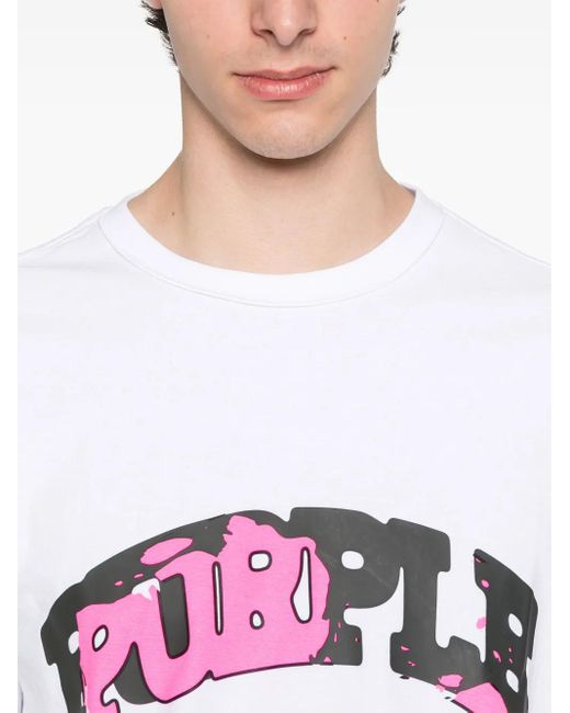 T-Shirt Con Logo di Purple Brand in White da Uomo