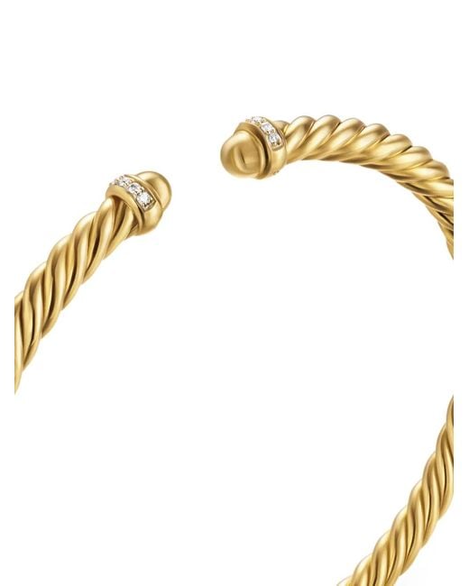 David Yurman Metallic 18Kt Cablespira Diamond Bracelet (4Mm)