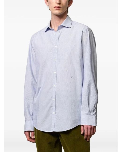 Massimo Alba White Striped Long-Sleeve Shirt for men