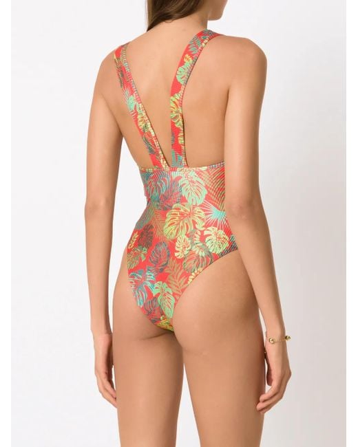 Maillot De Bain Imprimé Amir Slama en coloris Red