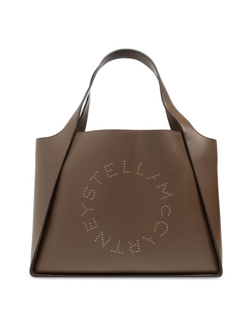 Bolso shopper con logo perforado Stella McCartney de color Brown