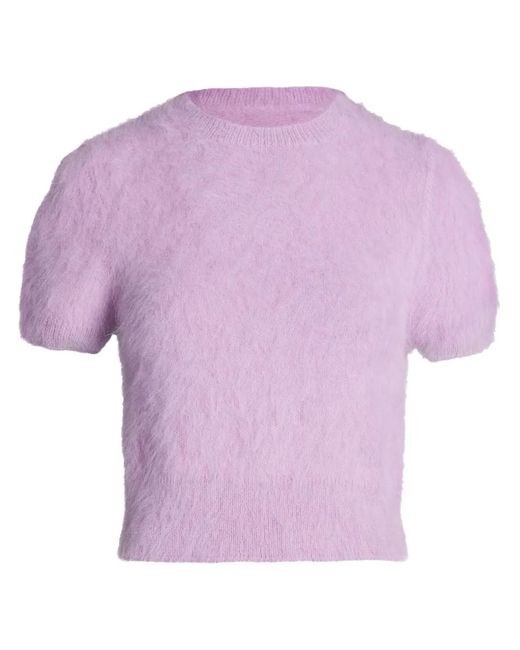 Maison Margiela Purple Cropped Cotton T-Shirt