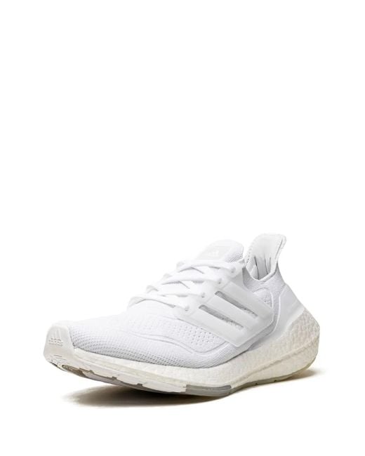 Adidas White Ultraboost 21 Low-Top Sneakers