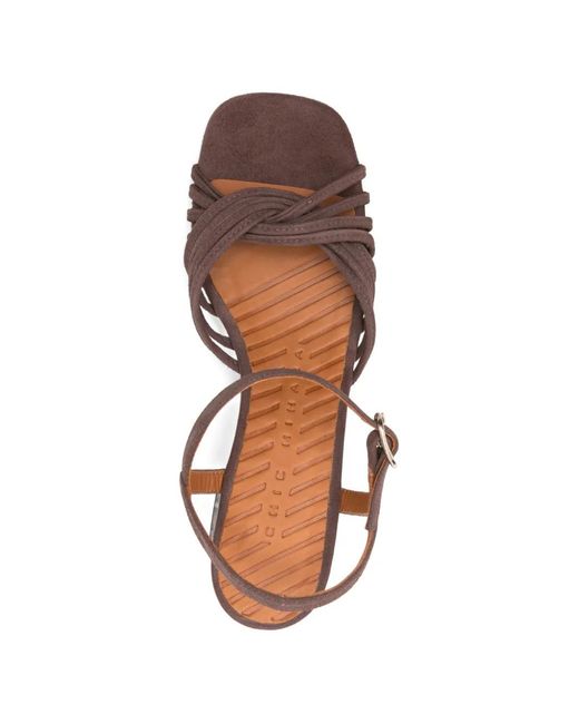 Chie Mihara Brown Leske Snakeskin-Print-Heel Sandals