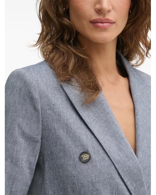 Blazer Con Doble Botonadura Ouí de color Gray
