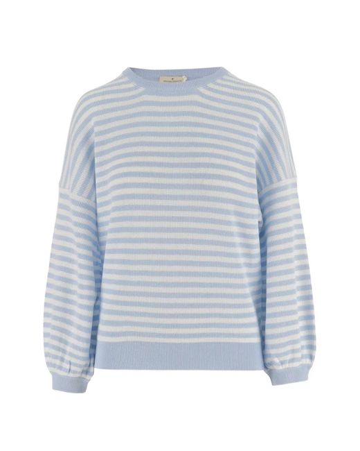 Bruno Manetti Blue Striped Crew-Neck Top