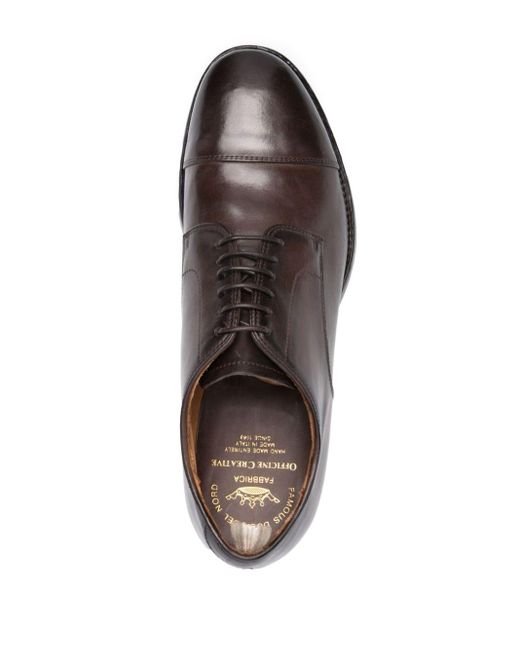 Officine Creative Brown Leather Derby Shoes for men