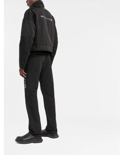 1017 ALYX 9SM Black Logo-Print Straight-Leg Trousers for men