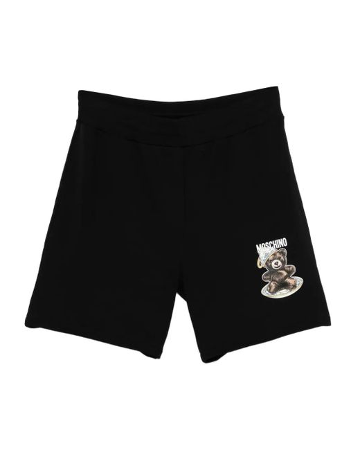 Moschino Black Teddy-Print Shorts for men