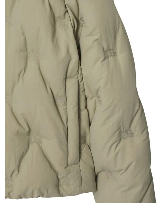 Burberry Green High-Neck Quilted Jacket