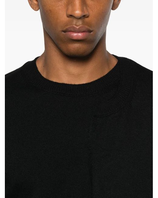 Comme des Garçons Black Layered Wrap Sweater for men