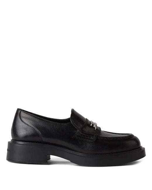 Karl Lagerfeld Black Macie Signia Rhinestone-Embellished Loafers