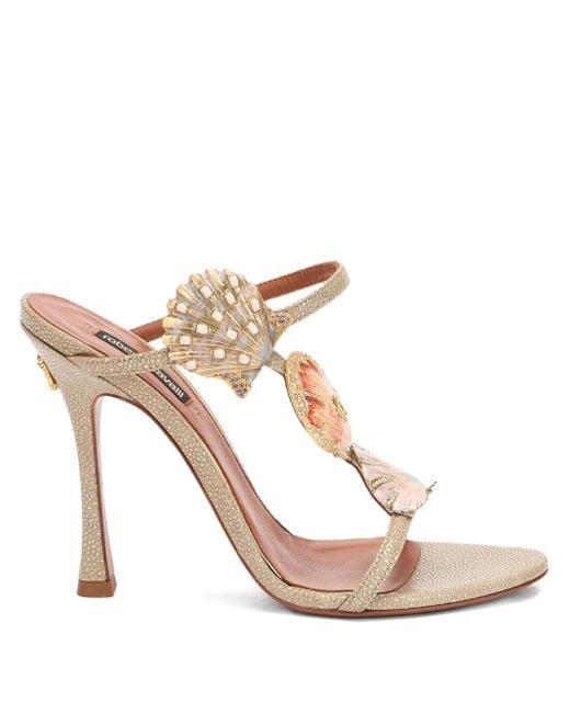 Roberto Cavalli Pink Embellished High-Heel Sandals