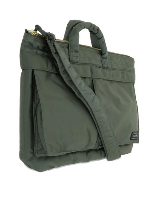 Porter-Yoshida and Co Green Tanker Short Helmet Tote Bag for men