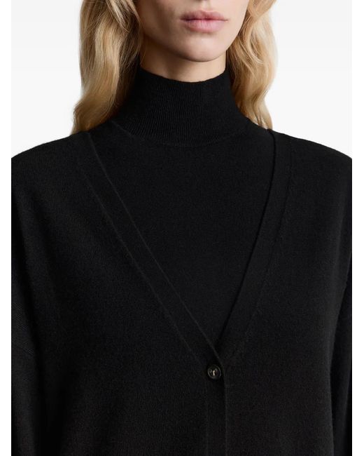 12 STOREEZ Black V-Neck Buttoned Cardigan