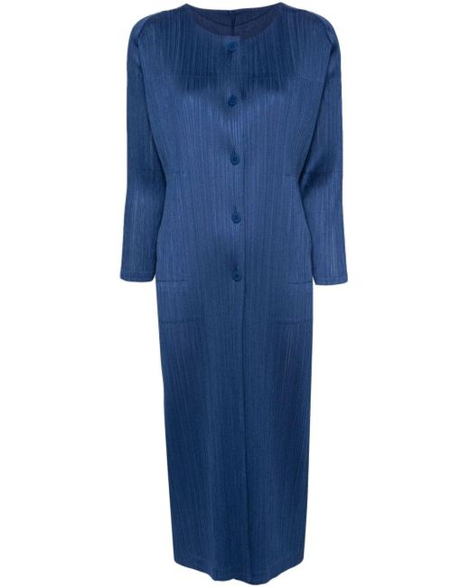 Cappotto Monthly Colors January plissettato di Pleats Please Issey Miyake in Blue