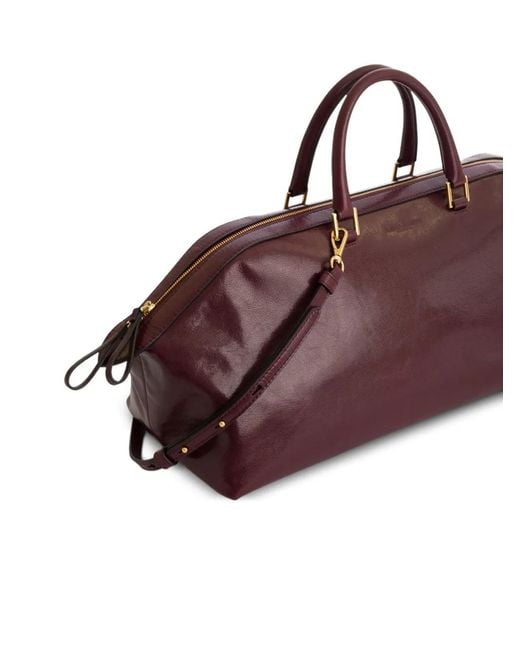 Alberta Ferretti Purple Zipped Tote Bag