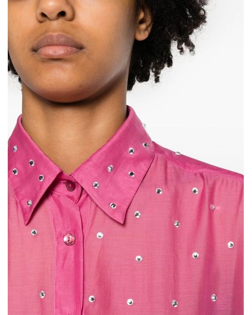 Camicia semi trasparente Gem di Oseree in Pink