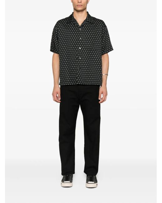 Neighborhood Black Monogram-Pattern Shirt for men