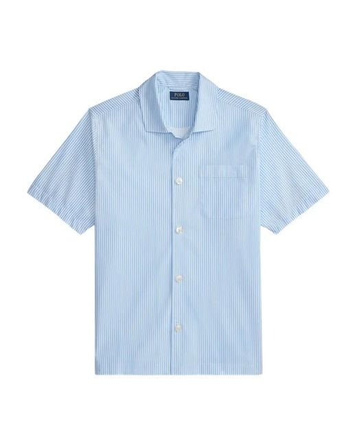 Polo Ralph Lauren Blue Striped Short-Sleeve Pajama Shirt for men