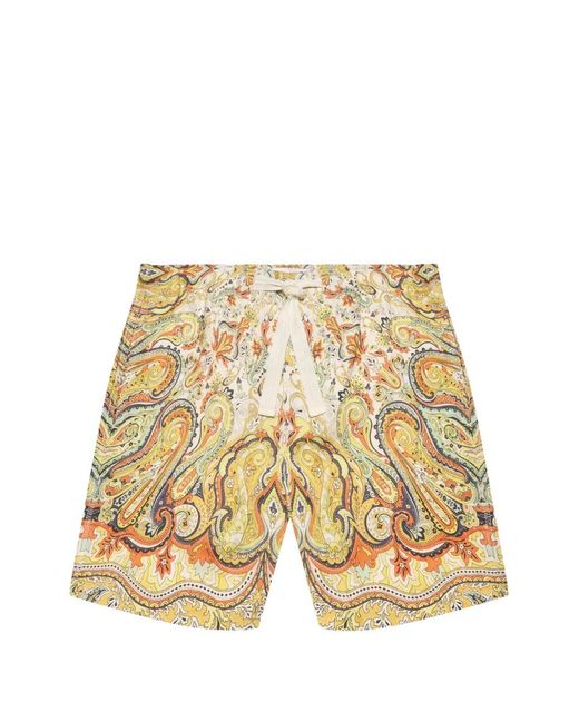 Orlebar Brown Natural Alex Paisley-Print Linen Shorts for men