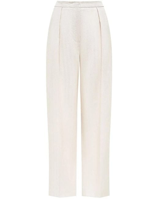 12 STOREEZ White Pressed-Crease Linen Trousers