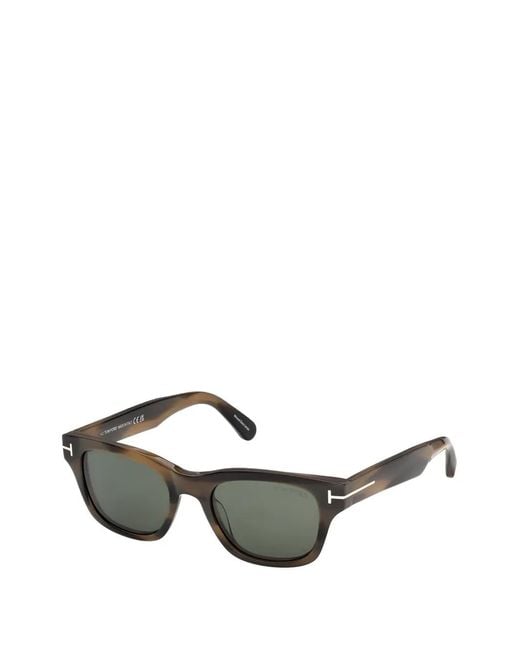 Tom Ford Gray T-Hinge Rectangle-Frame Sunglasses