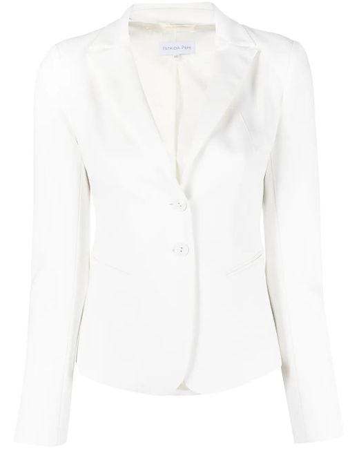 Patrizia Pepe White Single-Breasted Blazer