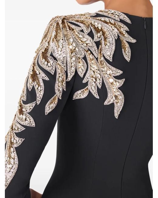 Jenny Packham Black Honor Sequin-Embellished Maxi Dress